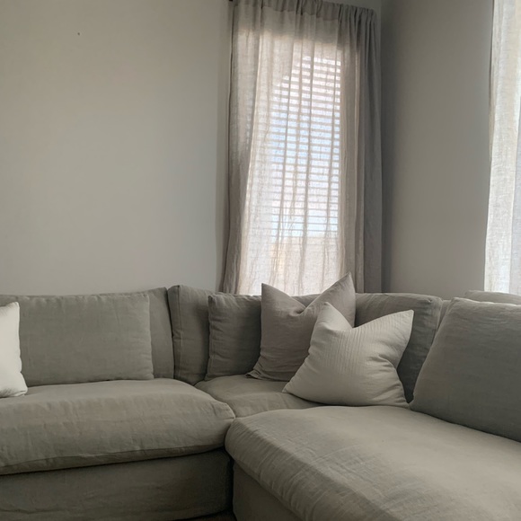 LinenTales Night Time Tunnel Wide Curtains Linen Melange 91”x79”. - Picture 2 of 5